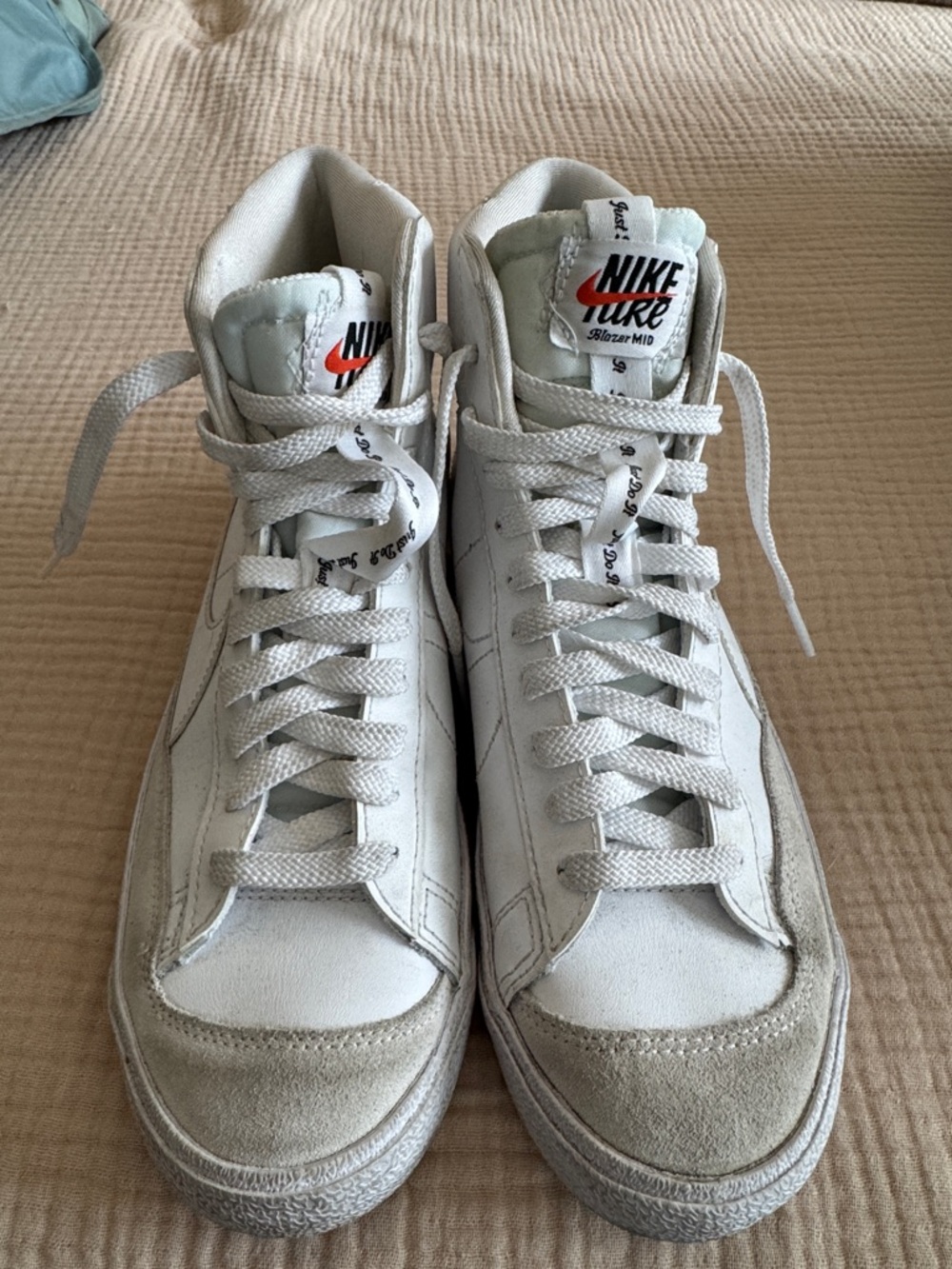 Nike Blazer Mid Youth White with Tan Accents Sneakers